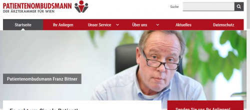 Website Patientenombudsmann der Ärztekammer für Wien