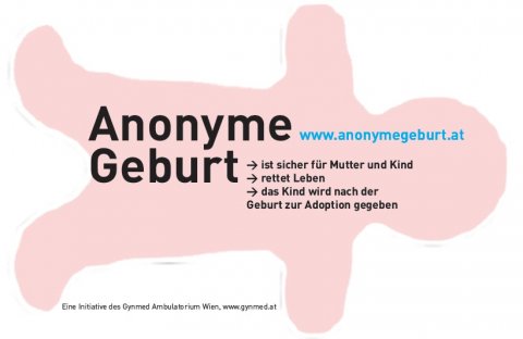 Flyer rund um die Anonyme Geburt